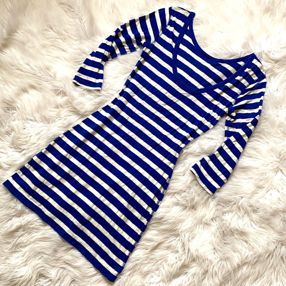 Express • Nautical Blue & White Striped Cotton Dress